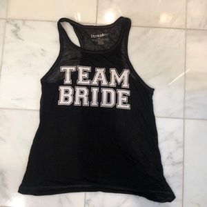 Team bride black and white tank